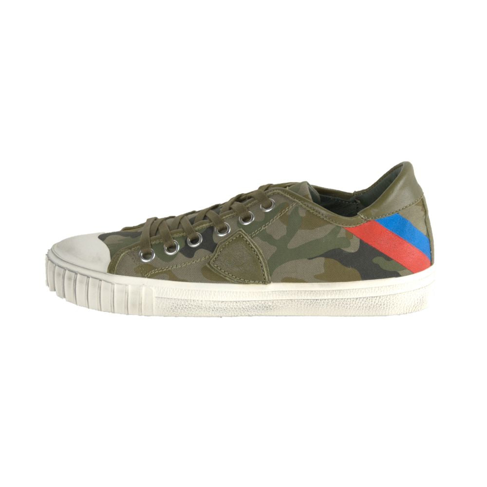 Philippe Model Gare LU Bandes Camou Vert Leather Sneakers