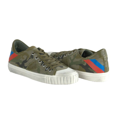 Philippe Model Gare LU Bandes Camou Vert Leather Sneakers