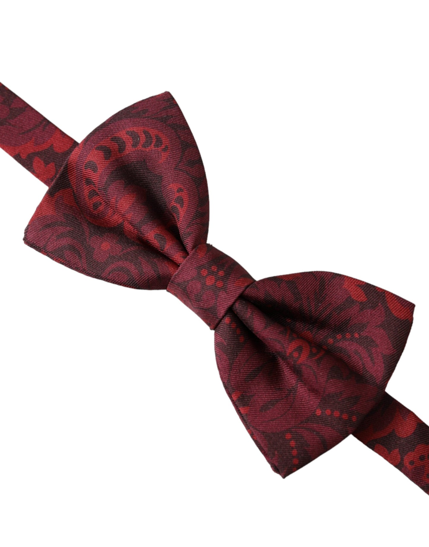 Dolce & Gabbana Red Silk Floral Adjustable Neck Men Bow Tie