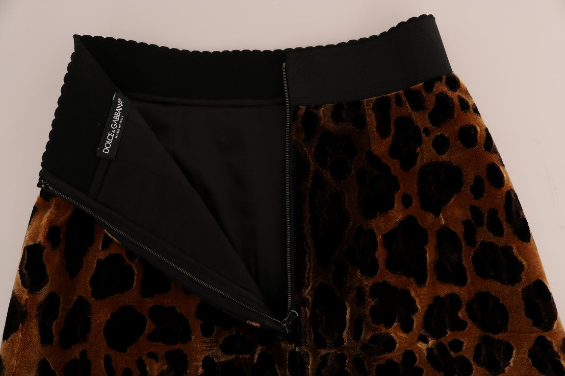 Dolce &amp; Gabbana Elegant Leopard Print A-Line Skirt