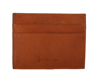 Billionaire Italian Couture Elegant Men's Leather Wallet in Brown