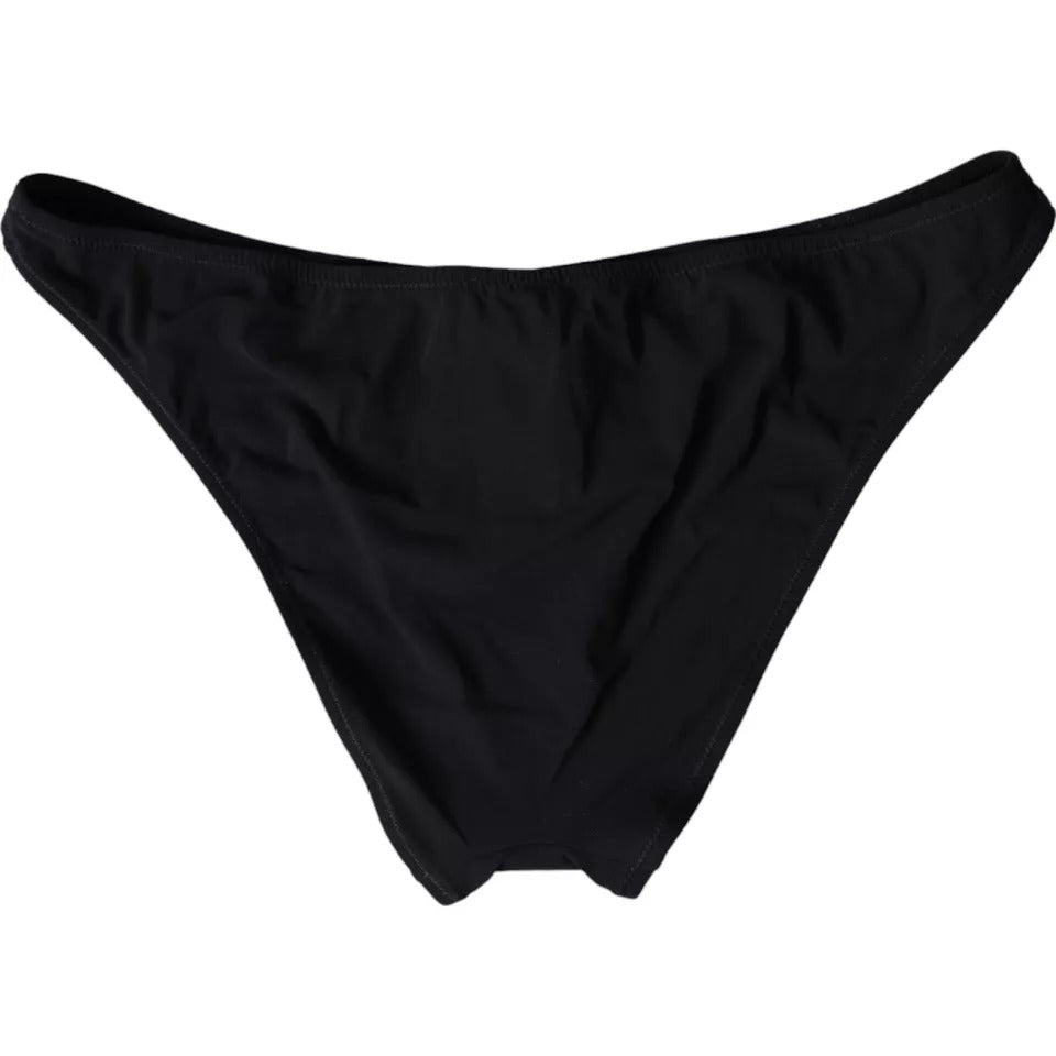 Dolce & Gabbana Black Nylon Swimwear Beachwear Bottom Bikini