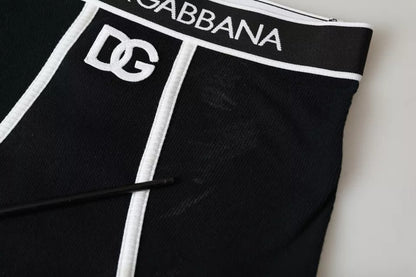 Dolce & Gabbana Black Cotton Stretch Branded Logo Underwear