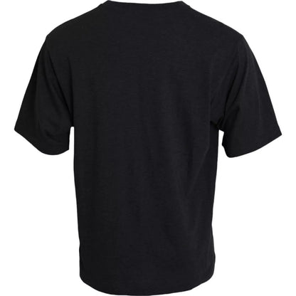 Dolce & Gabbana Black Cotton Crew Neck Short Sleeves T-shirt