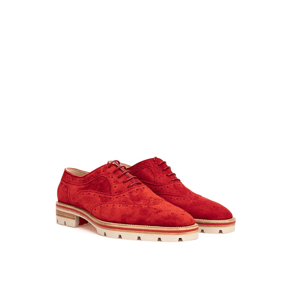 Christian Louboutin Red Suede Flat Shoe