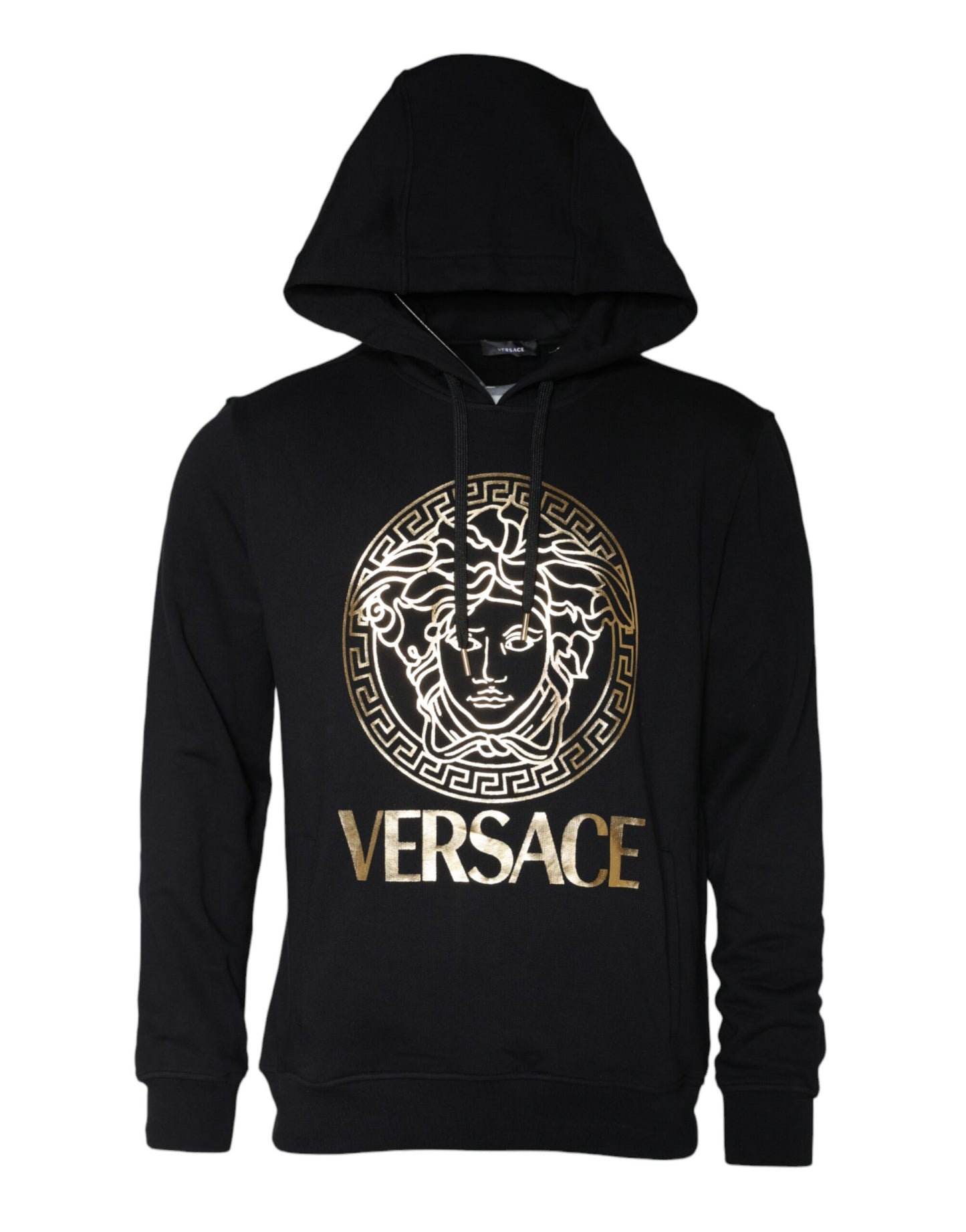 Versace Black Medusa Print Cotton HoodiePullover Sweatshirt Sweater