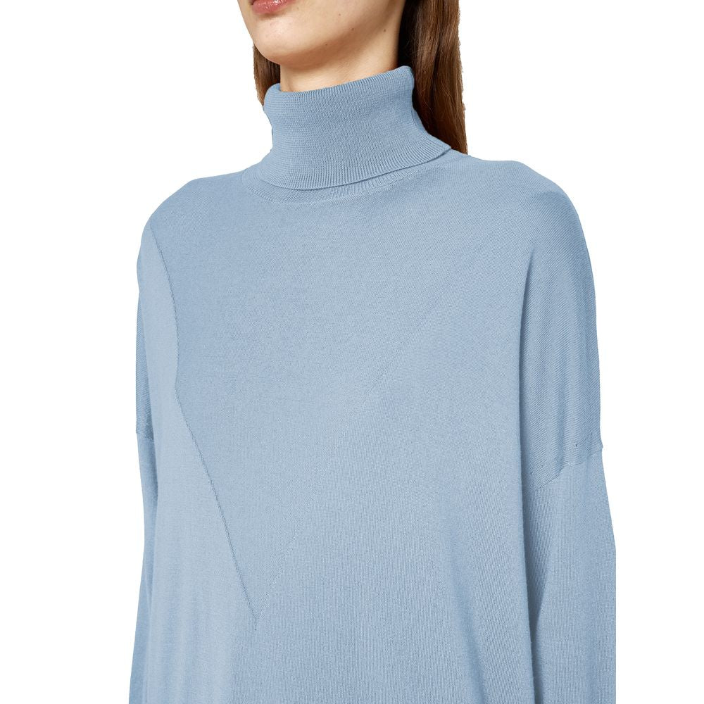 Alpha Studio Light Blue Silk Sweater