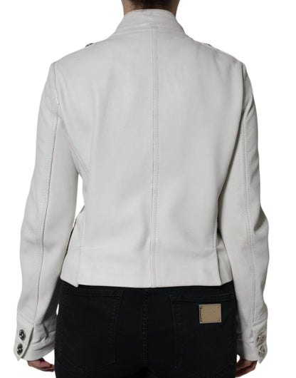 Dolce & Gabbana White Double Breasted Blazer Coat Jacket