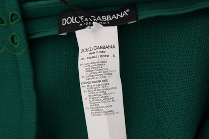 Dolce &amp; Gabbana Elegant Green A-Line Sheath Dress