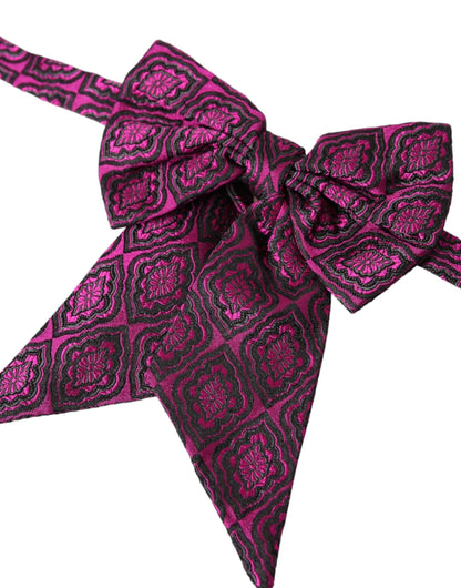 Dolce & Gabbana Purple Ribbon Silk Adjustable Neck Men Bow Tie