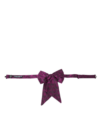 Dolce & Gabbana Purple Ribbon Silk Adjustable Neck Men Bow Tie