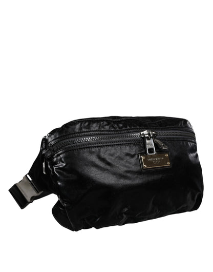 Dolce & Gabbana Black Nylon Fabric Belt Waist Fanny Pack Bag