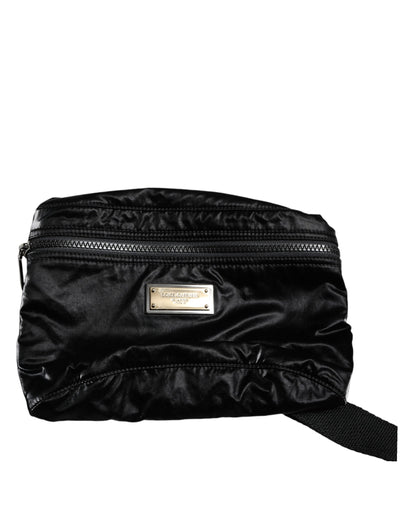 Dolce & Gabbana Black Nylon Fabric Belt Waist Fanny Pack Bag