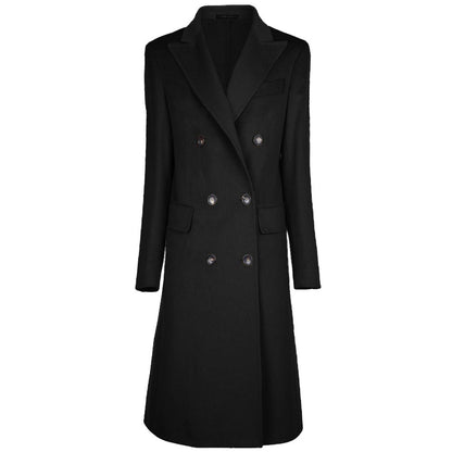 Made in Italy Black Wool Vergine Jackets & Coat