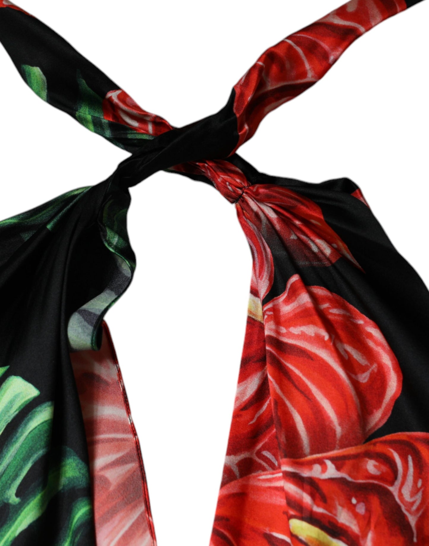 Dolce & Gabbana Black Tropical Floral Sheath Maxi Dress