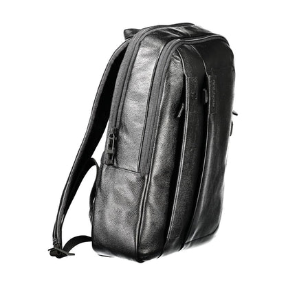 Piquadro Black Leather Backpack