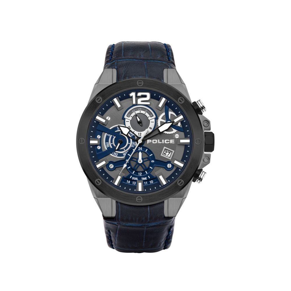 Police Blue Leather Watch