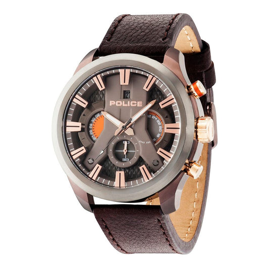 Police Brown Leather Watch