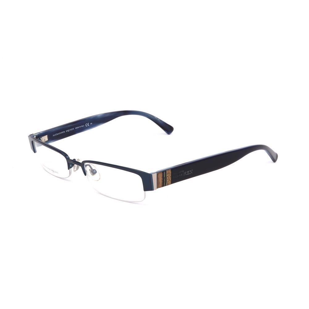 Alexander McQueen Blue Metal Frames