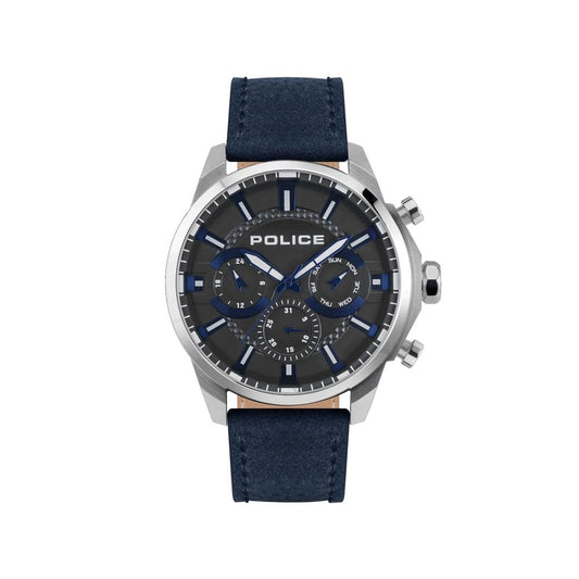 Police Blue Leather Watch