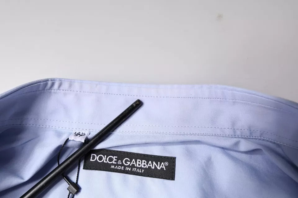 Dolce & Gabbana Light Blue Cotton Men Dress Formal Shirt