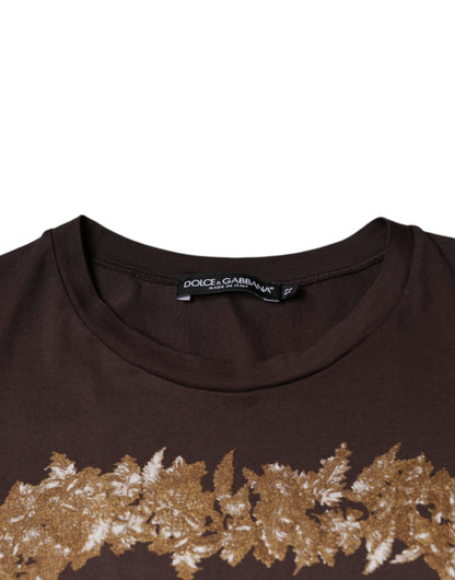 Dolce & Gabbana Brown New Year 2015 Cotton Crew Neck T-shirt