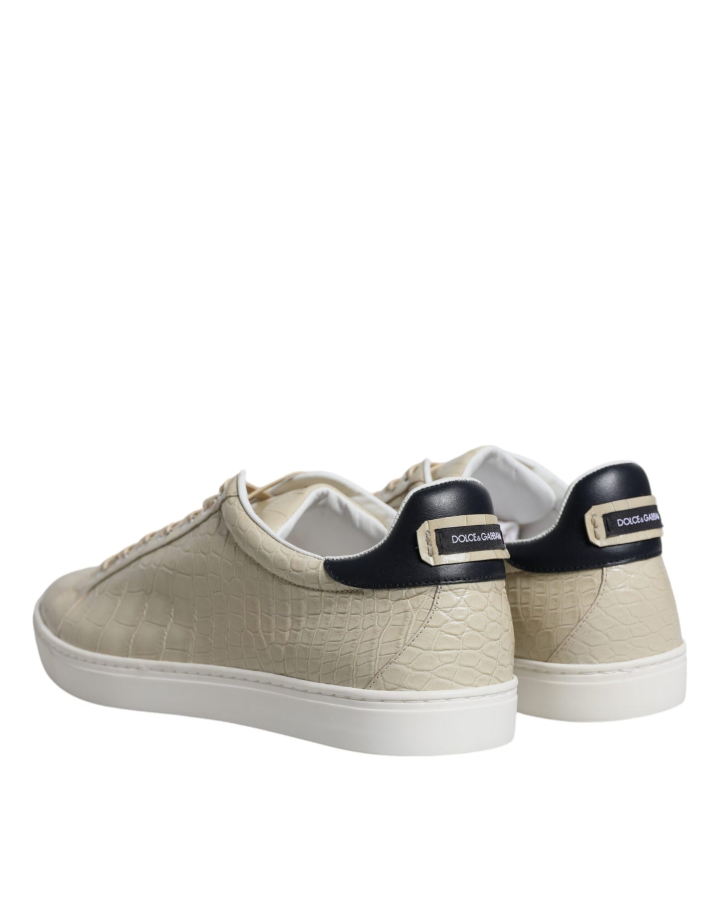 Dolce & Gabbana Beige London Leather Low Top Sneakers Shoes