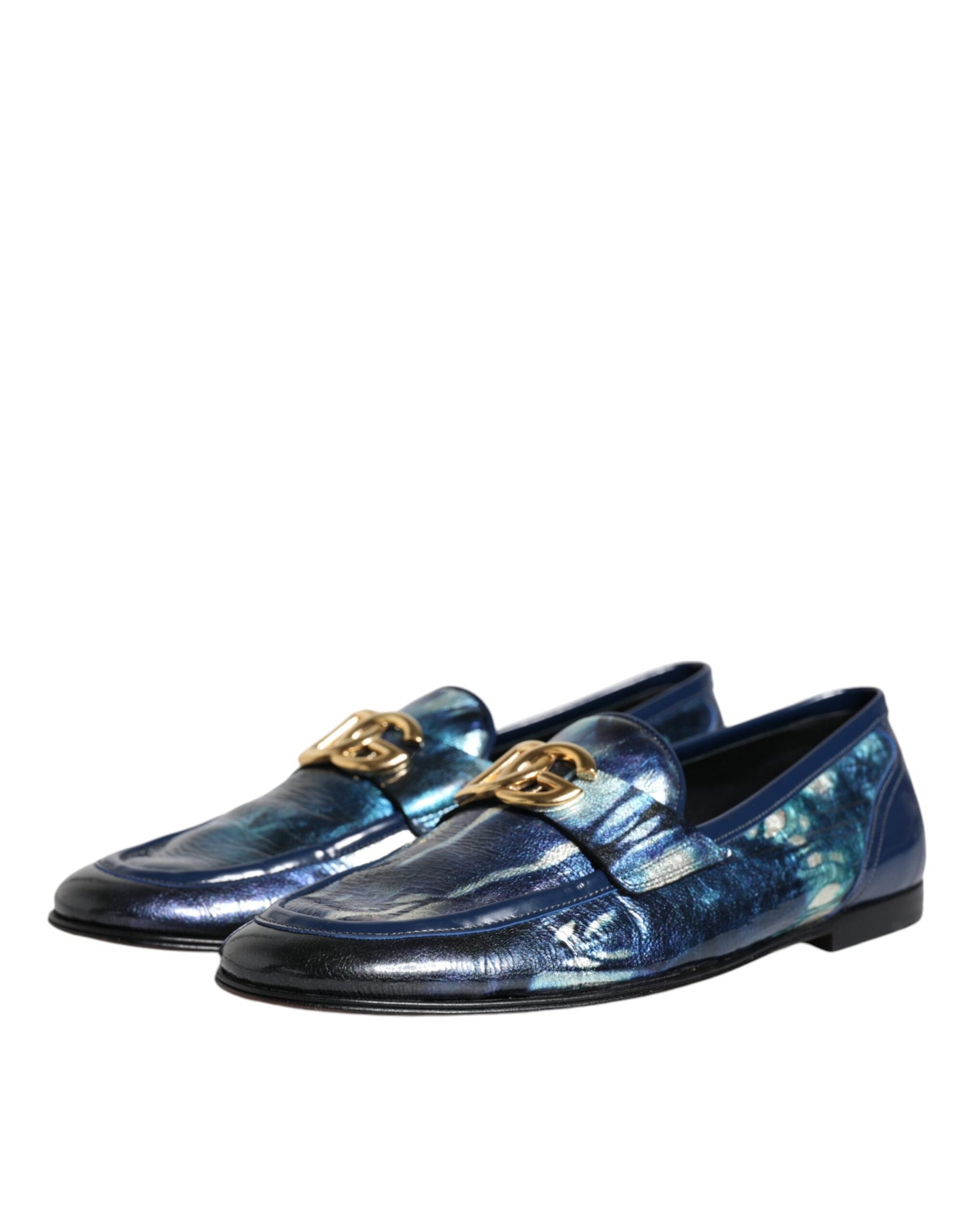 Dolce & Gabbana Blue Tie Dye DG Loafers Formal Shoes