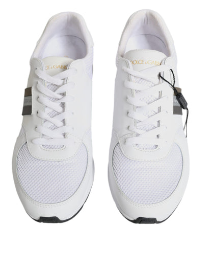 Dolce & Gabbana White Logo Leather Casual Sneakers Shoes