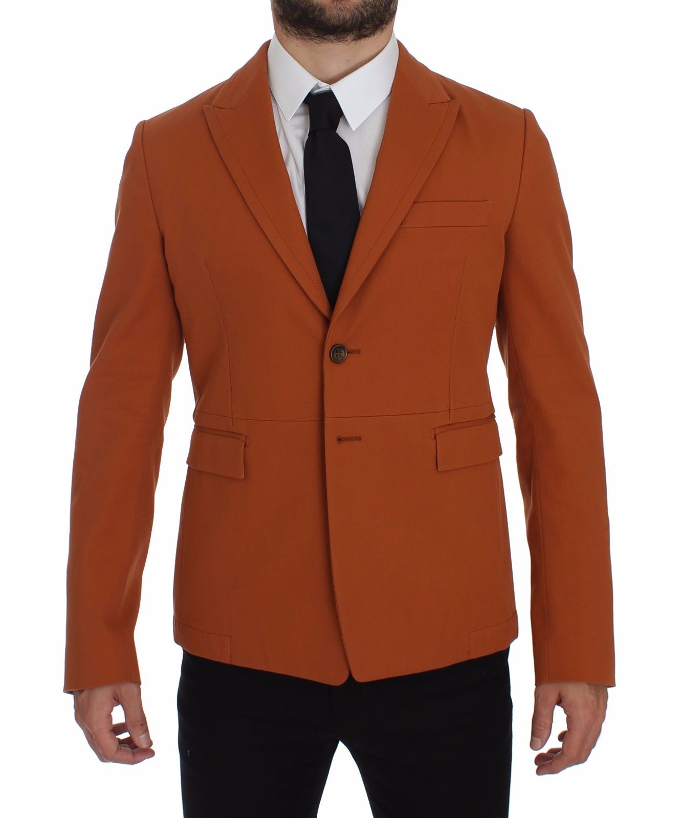 Dolce &amp; Gabbana Orange Cotton Stretch Blazer