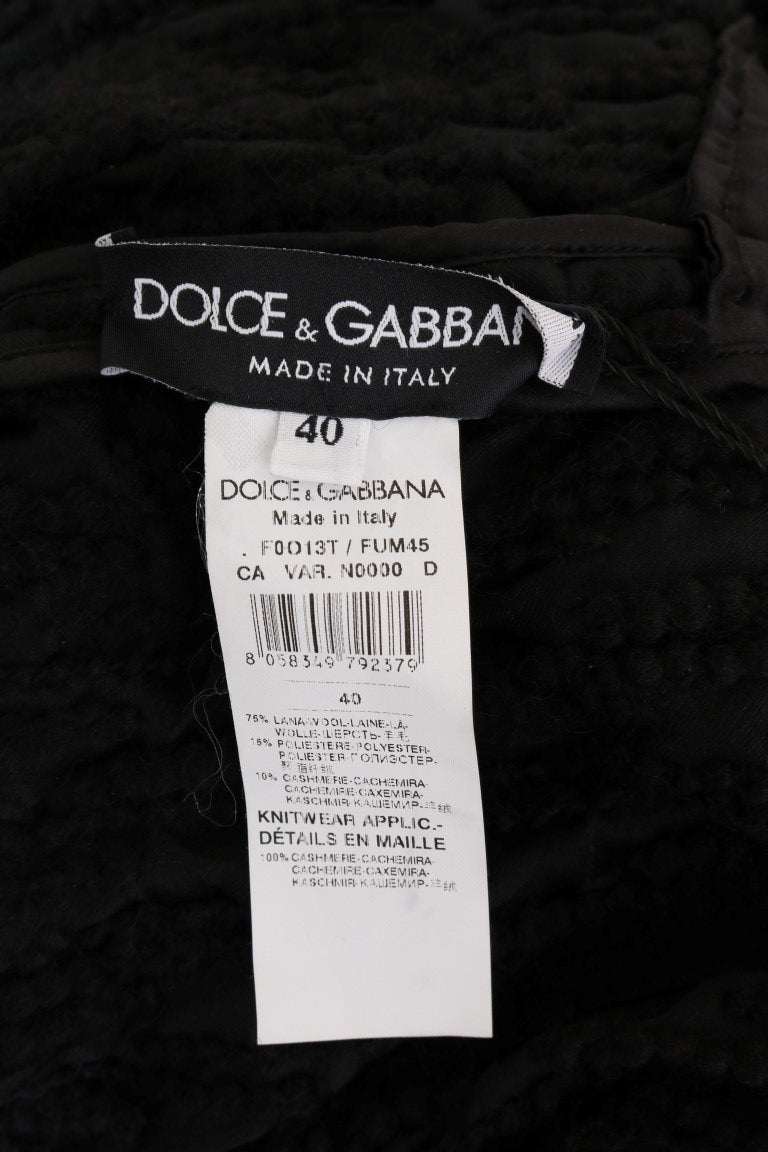 Dolce &amp; Gabbana Elegant Black Fringed Wool-Cashmere Sweater