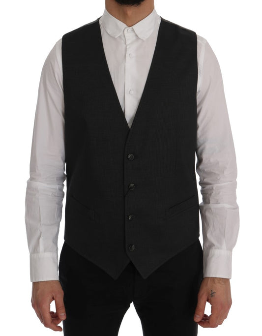 Dolce &amp; Gabbana Gray STAFF Cotton Rayon Vest