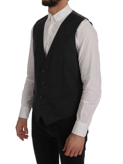 Dolce &amp; Gabbana Gray STAFF Cotton Rayon Vest