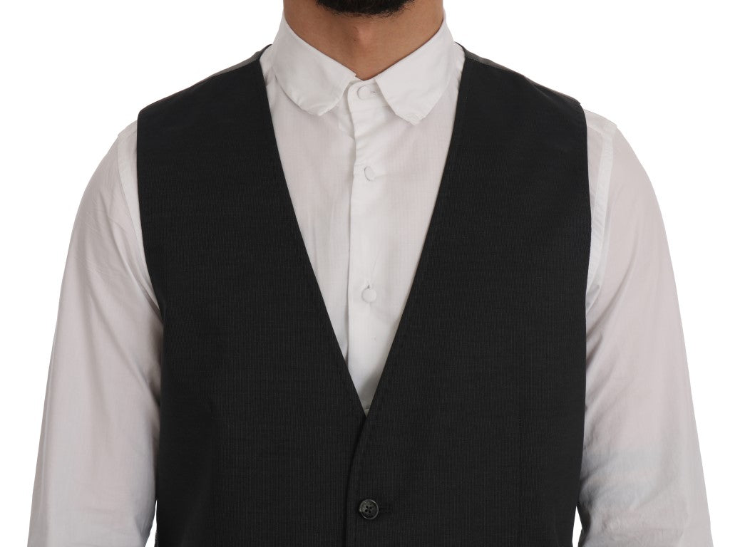 Dolce &amp; Gabbana Gray STAFF Cotton Rayon Vest