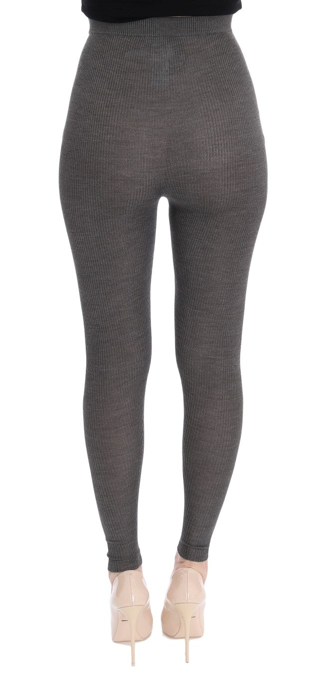 Dolce &amp; Gabbana Elegant High Waist Cashmere Tights Pants