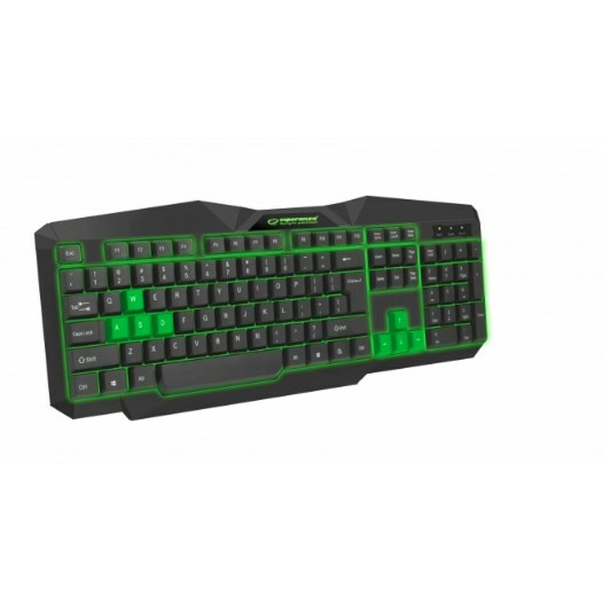 Clavier Esperanza EGK201G Noir Vert Monochrome Noir/Vert Anglais QWERTY