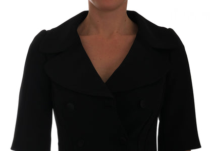 Dolce &amp; Gabbana Chic Black Cropped Double Breasted Blazer