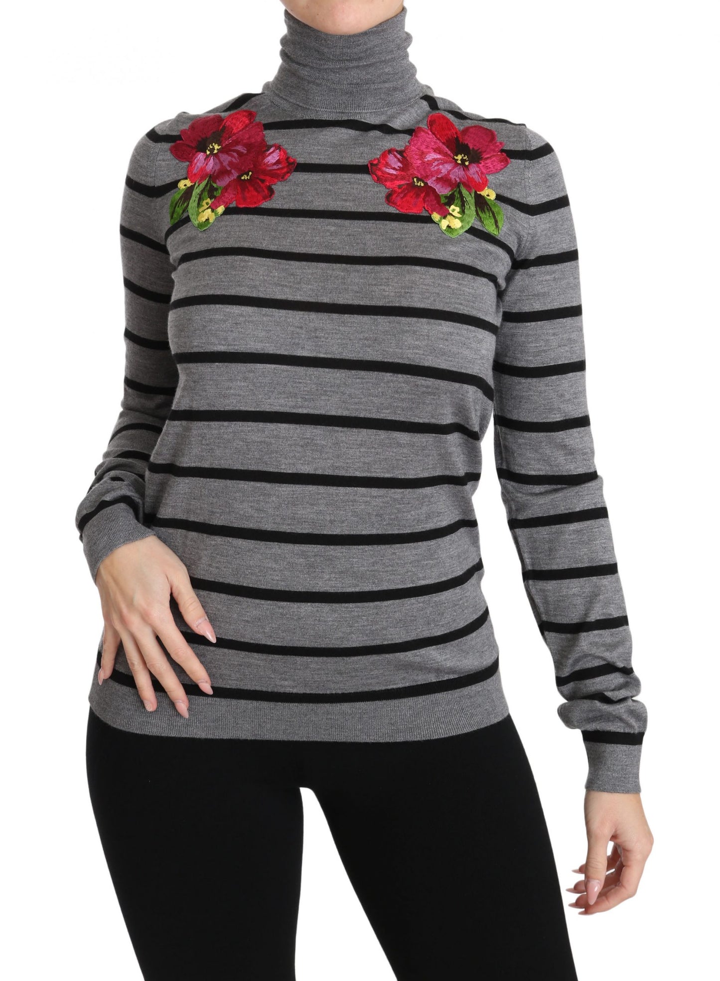 Dolce &amp; Gabbana Elegant Embroidered Cashmere-Silk Sweater