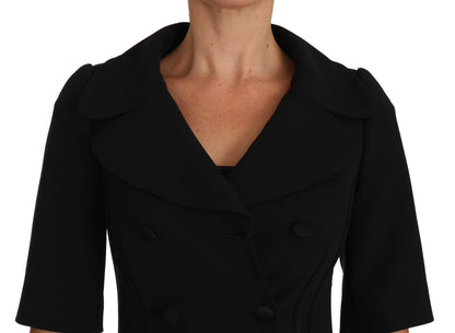 Dolce &amp; Gabbana Elegant Black Cropped Wool Blazer