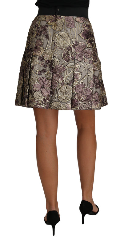 Dolce &amp; Gabbana Elegant Floral A-Line Jacquard Skirt