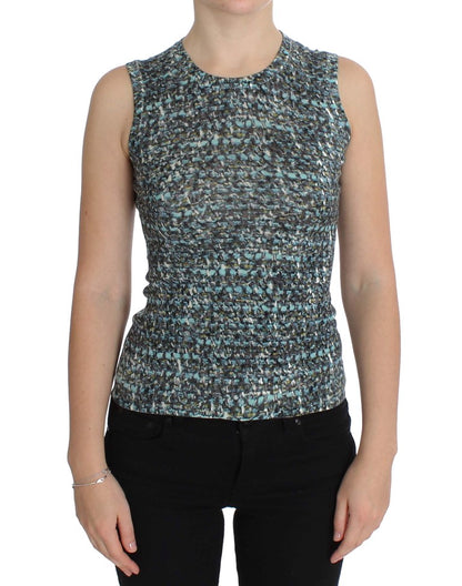 Dolce &amp; Gabbana Elegant Blue Wool Vest Pullover Top