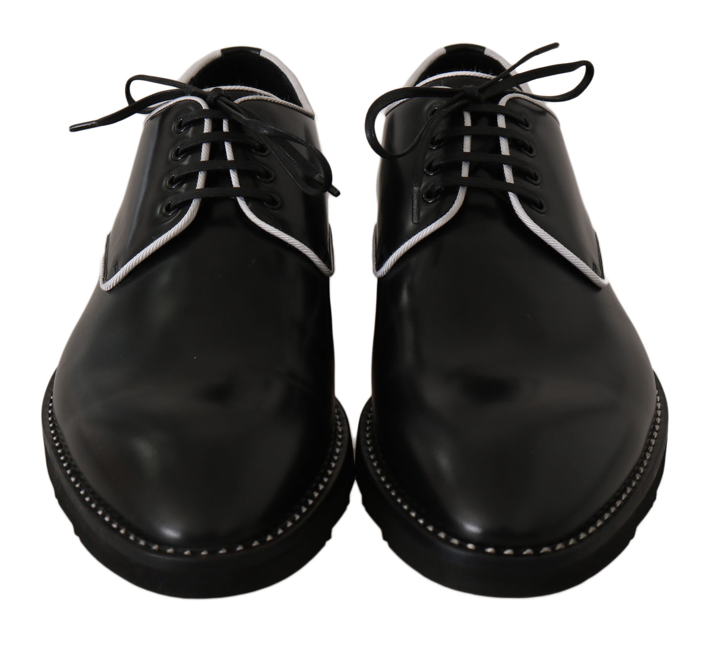 Dolce & Gabbana Elegant Black Leather Derby Dress Shoes