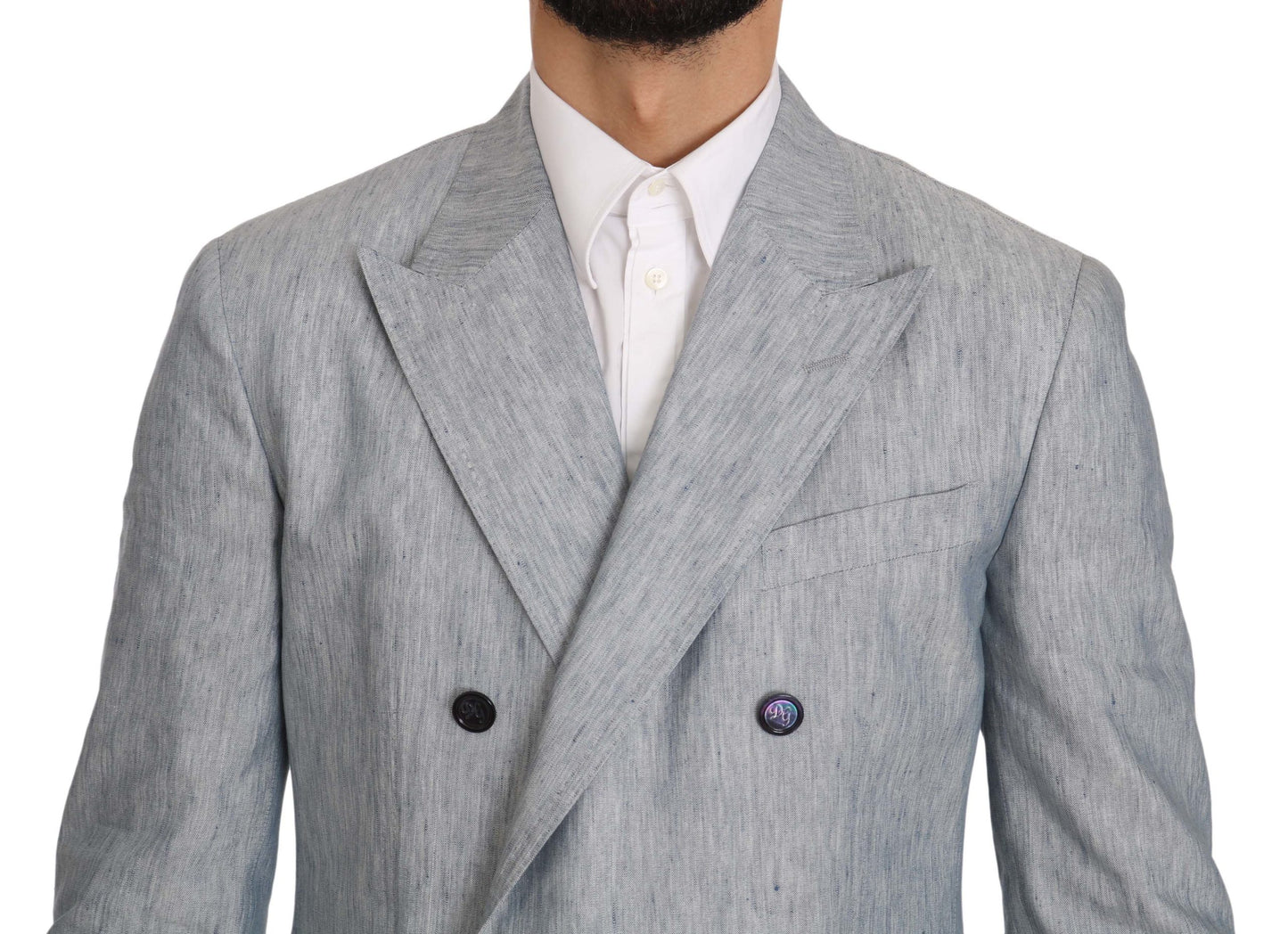 Dolce &amp; Gabbana Elegant Light Blue Double Breasted Blazer