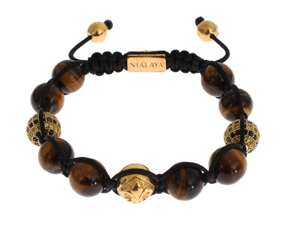 Nialaya Chic Multicolor CZ &amp; Tigers Eye Bracelet