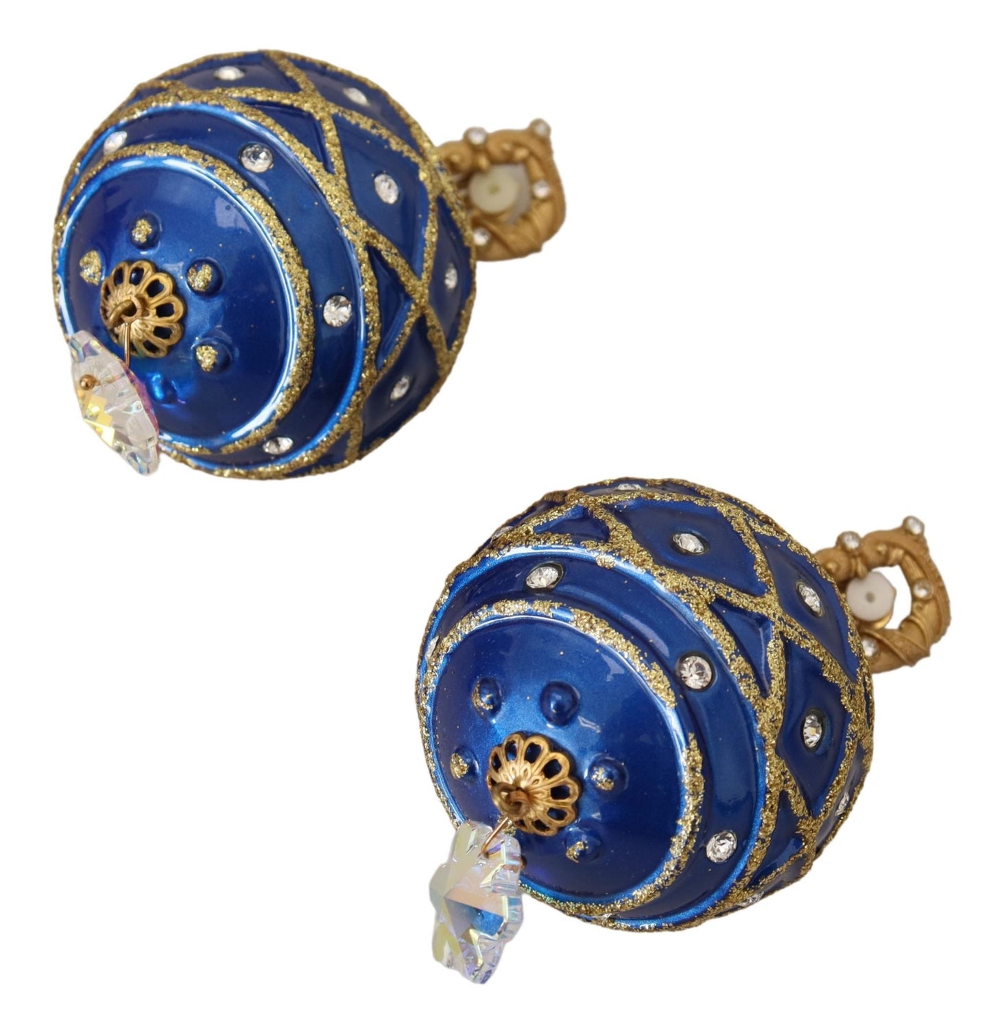 Dolce &amp; Gabbana Elegant Dangling Crystal Christmas Ball Earrings