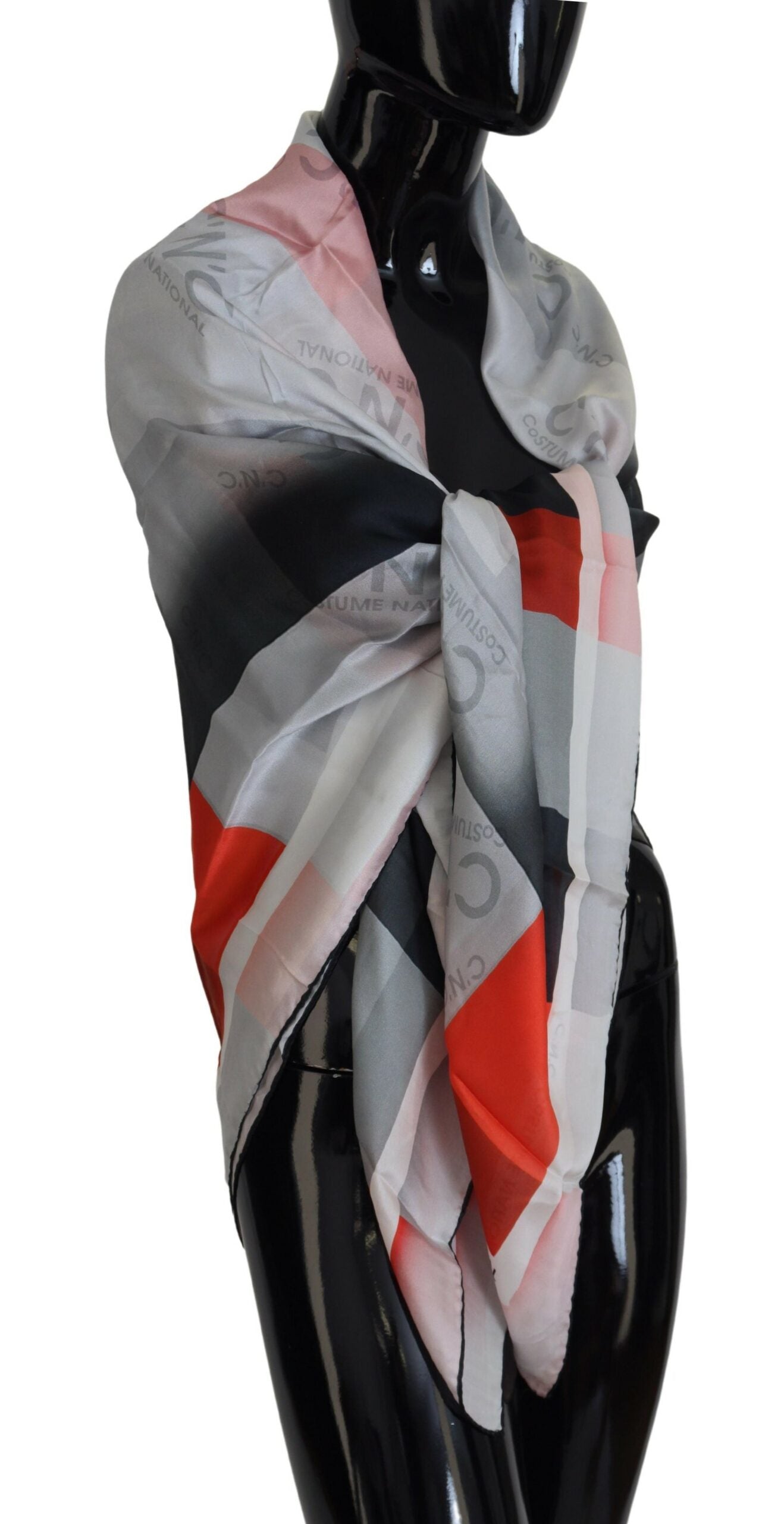 National Costume Gray Red Shawl Scarf Wrap Scarf