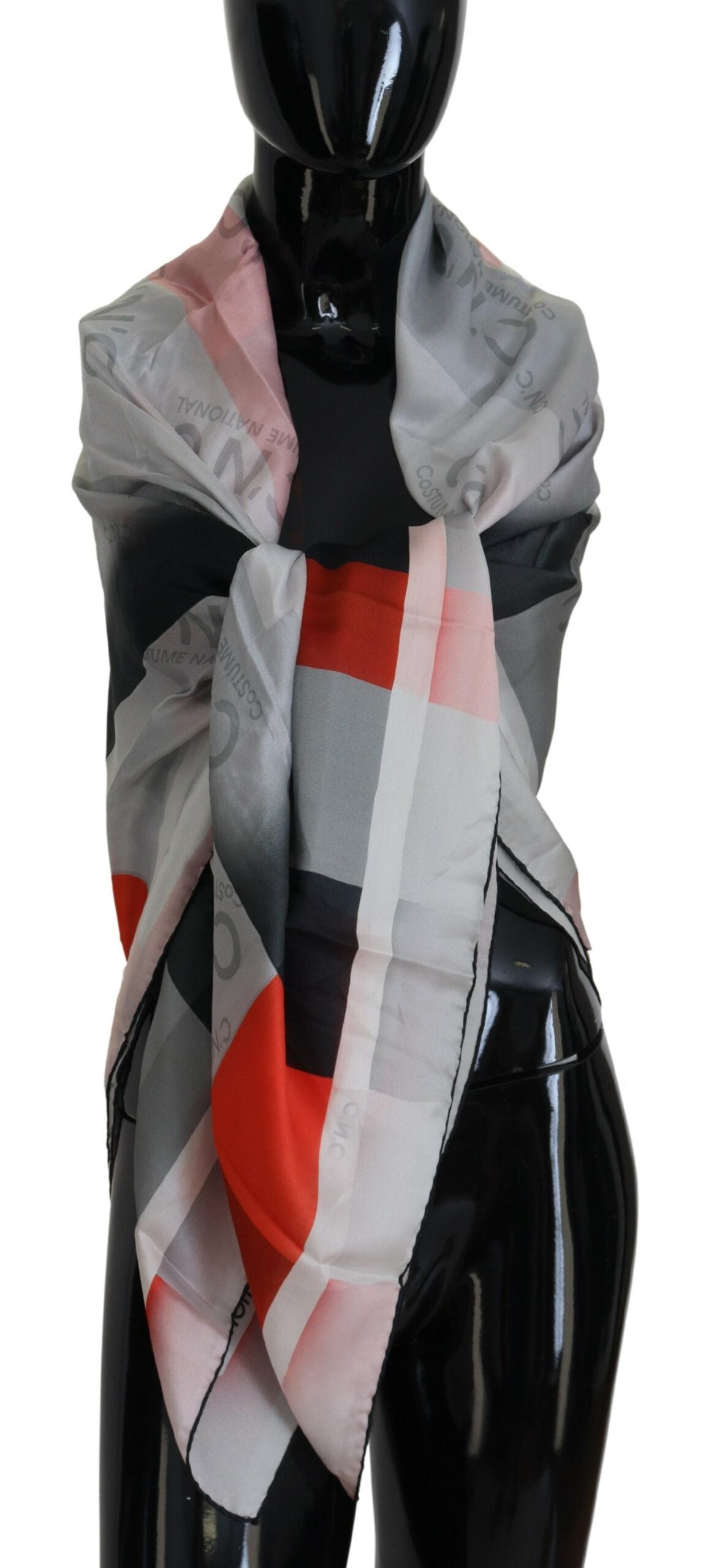 National Costume Gray Red Shawl Scarf Wrap Scarf