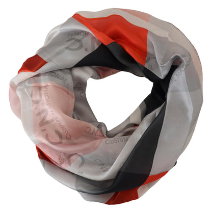 National Costume Gray Red Shawl Scarf Wrap Scarf