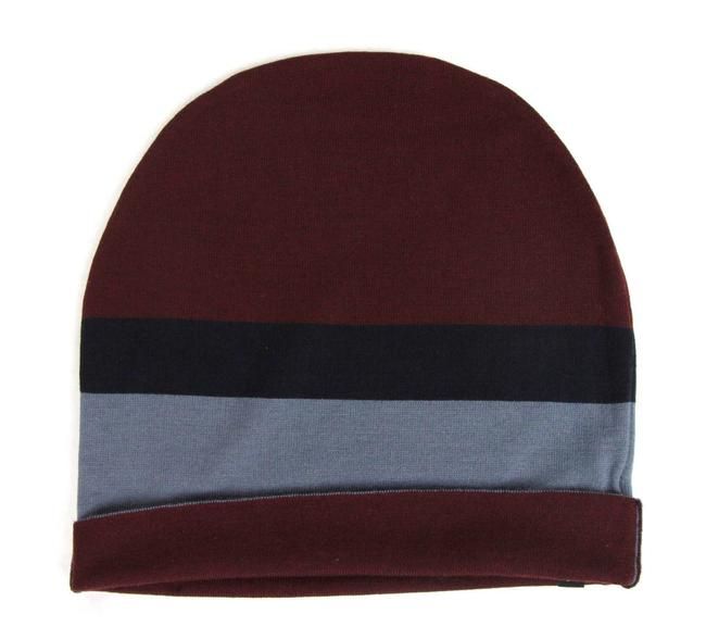 Gucci Unisex Burgundy Blue Wool Beanie Medium Knit Cap