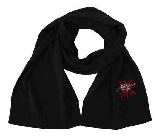 Dolce &amp; Gabbana Black Sacred Heart #DGLovesLondon Wrap Scarf